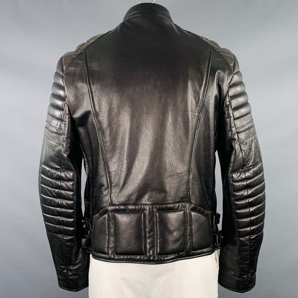 GUCCI Black Brown Quilted Leather Motorcycle Jacket - Picture 4 of 10